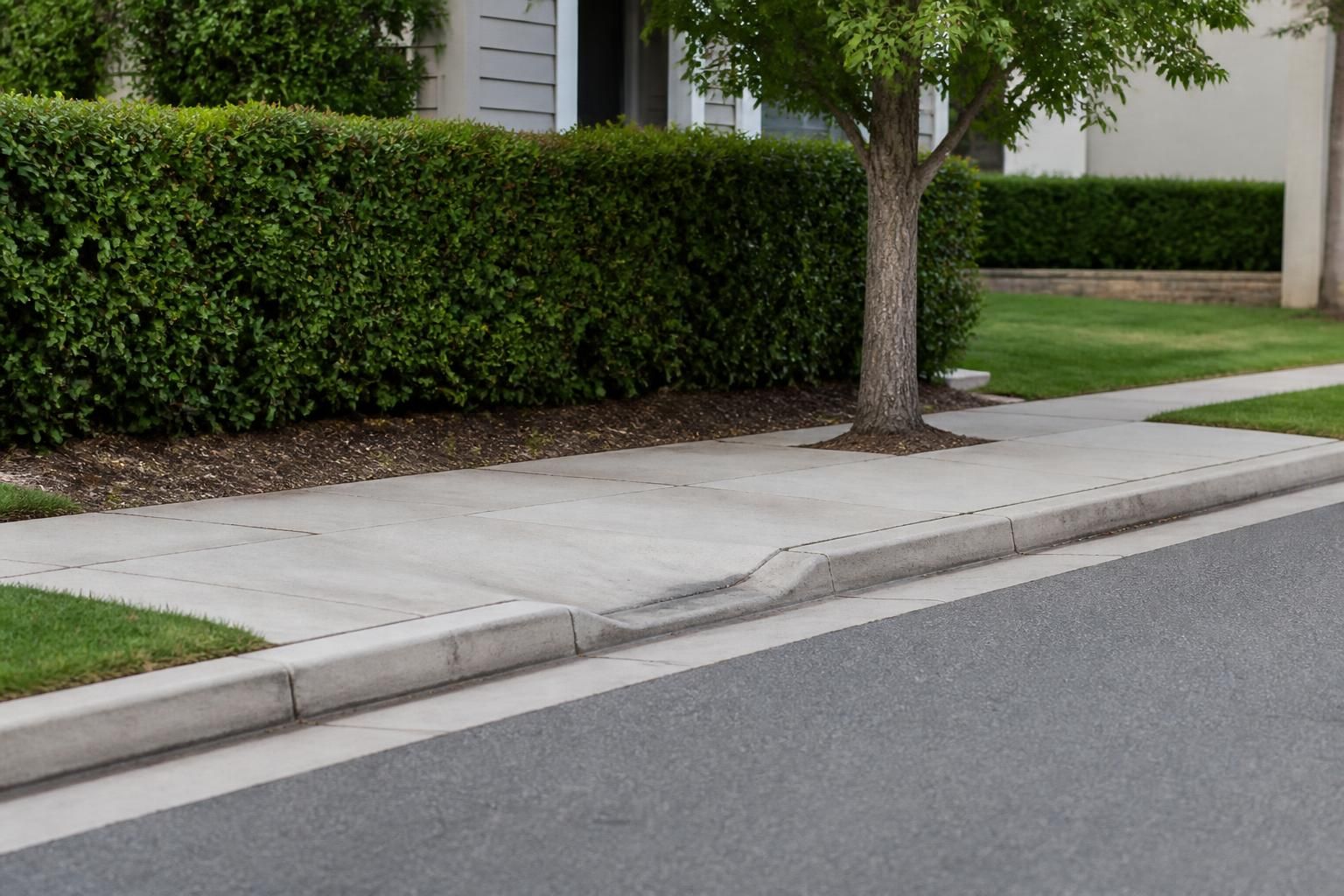 Cleared curbside area after bulk trash pickup.