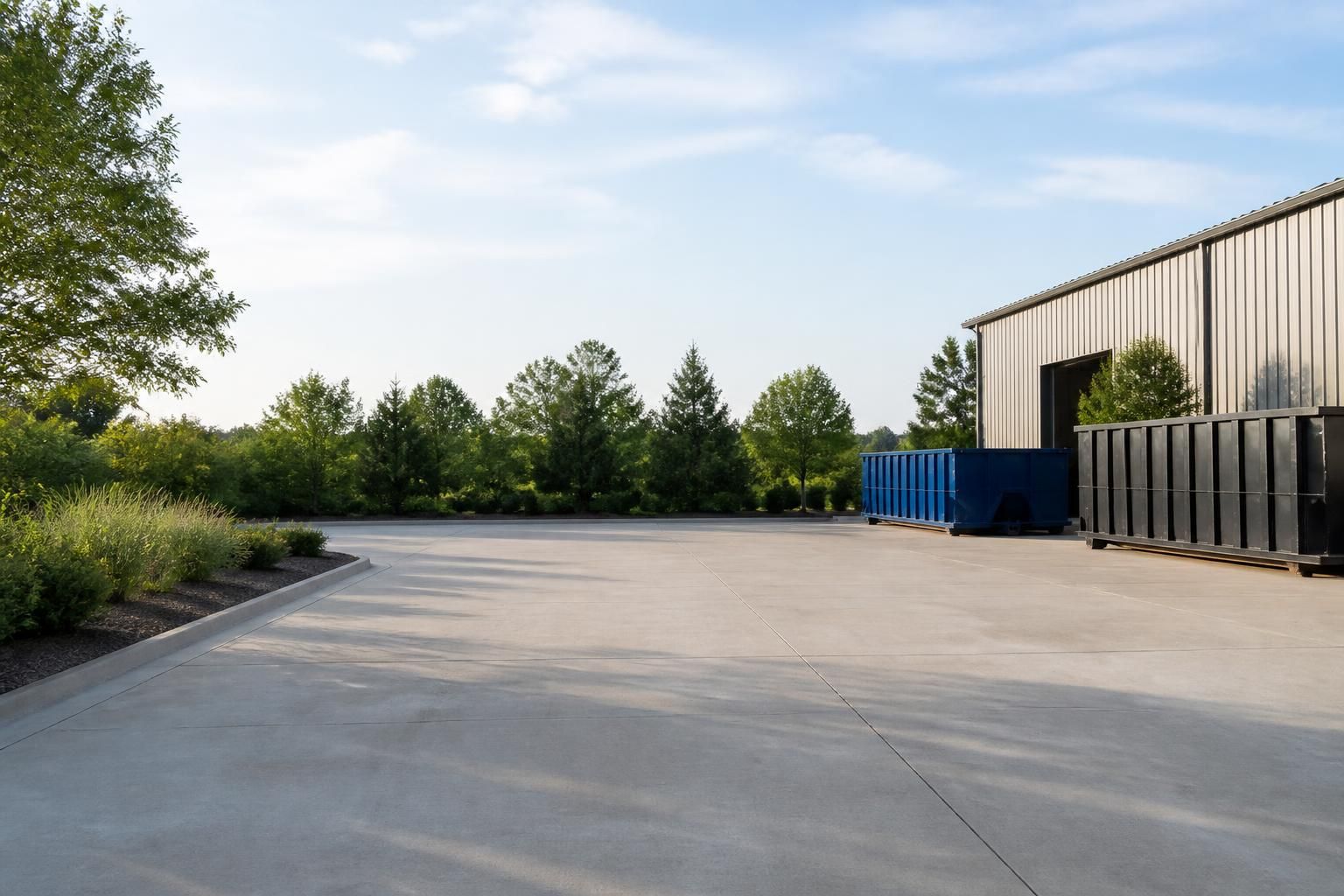 Open clean driveway with space for promotional text.