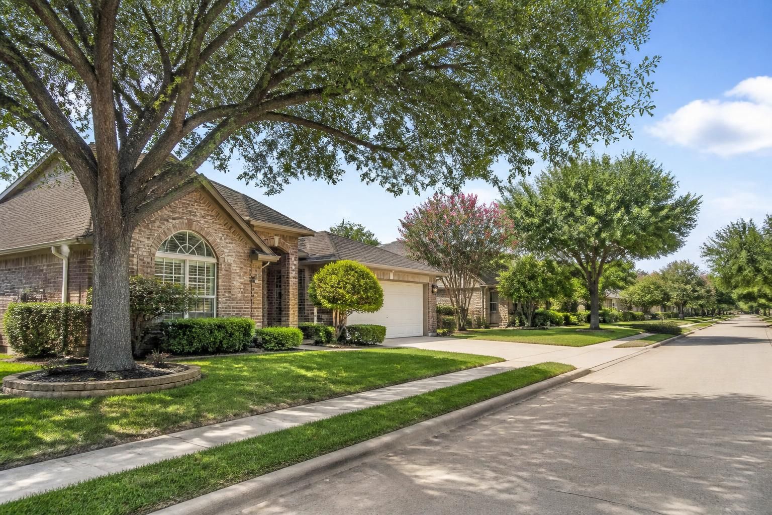 Mesquite residential street with clean curb appeal.
